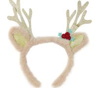 Lizzy | Christmas Headband | One Size, Glitter Reindeer Antlers | Festive, Comfortable, Fits Children & Adults | Hair Accessory for Xmas Parties, Holiday Dress-Up