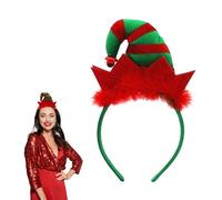 Lizzy | Christmas Headband | One Size, Red & Green Elf Hat with Bell | Comfortable Fit, Festive Accessory, Versatile for Children & Adults | For Xmas Parties, Fancy Dress
