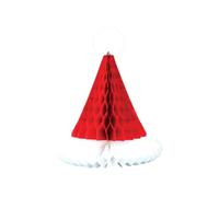 Lizzy Christmas Honeycomb Santa Hat | 30cm Hanging Xmas Santa Cap Table Decoration for Holiday Christmas Tree Decoration