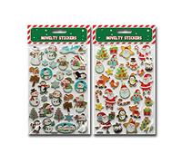 Lizzy | Christmas Novelty Sticker Sheets | 2 Sheets, Foam, 25cm x 14.5cm | Assorted Festive Designs, Self-Adhesive | for Kids Crafts, Card Making, Stocking Fillers