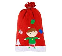 Lizzy | Christmas Santa Sack | Jumbo 70x50cm, Red, Non-Woven Polyester | Drawstring Closure, Elf Design, Soft & Durable | Festive Bag for Presents & Toys