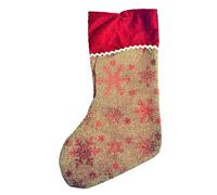 Lizzy | Christmas Stocking | Multicolour, Fabric, 20x19cm | Festive design, large opening, hanging hook | Suitable for tree or fireplace décor