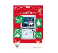Lizzy Christmas Window Stencil | Pack of 4 Stencils | Spray Snow Reusable | Each 23cm x 18cm
