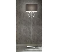 Lizzy Chrome Silver Floor LAMP with Grey Shade with Crystal Hanging Pendant