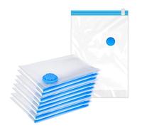 Lizzy Clear Vacuum Storage bags | Compressed Storage Bags, Mould Moisture and Bug Proof, Double Zip High Sealing Air Leak Patent Valve (4, Small 50 x 60 cm)