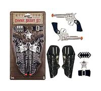 Lizzy® COWBOY SET Toy Plastic Holster Fancy Dress Ranger Sheriff Wild West - 1 Set of 7Pcs - UK