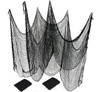 Lizzy Creepy Cloth Halloween Decoration (75x200cm) | Scary Gauze Black Decoration Spooky Cloth Halloween Party Supplies for Haunted House Drape Entryways Windows Cover Gauze Home Outdoors Decor