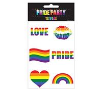 Lizzy Deluxe Rainbow Pride Temporary Tattoos Waterproof Fake Tattoo Stickers for Pride Parade Festival LGBTQ+ Celebration Fancy Dress Party Body Face Decoration