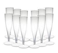 Lizzy | Disposable Champagne Flutes | Pack of 6, 100ml, Clear Plastic | Lightweight, Modern Style, Easy Assembly | Suitable for Parties, Weddings, Events, Convenient Cleanup (2)