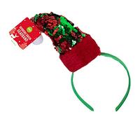 Lizzy Elf Hat Headband Reversible Sequin Xmas Party Fancy Costume Accessory | One Size Fits All | Pack of 1