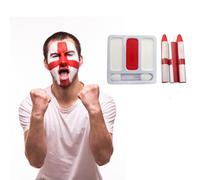 Lizzy England Face Paint with White and Red Colour for Face Body, England Flag Make up Accessories For Fancy dress Events Celebrations Party