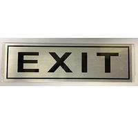 Lizzy Exit Sign Self Adhesive Metal Door Sign 20 x 6 cm High Visibility Exit Notice for Offices Shops Warehouses Public Buildings and Workplace Safety