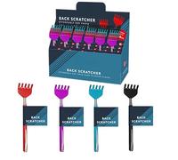 Lizzy Extendable Back Scratcher with 5-Prong Rake | Telescopic Handle 36cm | Compact Pocket Clip Design Retractable Bear Claw Metal Hand Massager Tool (Pink, Pack of 1)