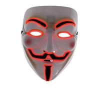 Lizzy Face Mask for Adult | Purge Light Up Mask for Festival Cosplay Halloween Costume Accessory, Masquerade Parties, Carnival Scary Anonymous (Red)
