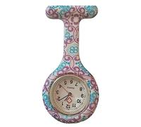 Lizzy Fashion Silicone Nurse Watch Brooch with Pin/Clip, Infection Control Design, Health Care Nurse Doctor Paramedic Medical Brooch Fob Watch (Pattern 11)