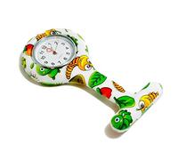 Lizzy Fashion Silicone Nurse Watch Brooch with Pin/Clip, Infection Control Design, Health Care Nurse Doctor Paramedic Medical Brooch Fob Watch (Pattern 04)