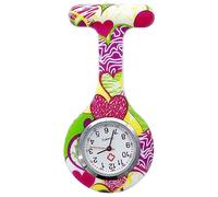 Lizzy Fashion Silicone Nurse Watch Brooch with Pin/Clip, Infection Control Design, Health Care Nurse Doctor Paramedic Medical Brooch Fob Watch (Pattern 08)