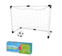 Lizzy Football Goal Set With Pump & Ball | Goal size 82 x 55 x 42cm approx | for Garden with Net, Mini Kids Football Goal Post Soccer Training Net with Pegs for Outdoor Practice