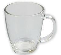 Lizzy Glass Coffee Cup | Transparent Coffee Mugs for Hot Drinks with Handles | Ideal for Latte, Cappuccinos, Tea Bag, Beverage 350ml Glasses (1)