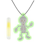 Lizzy Glow in the Dark Skeleton Pendant | Scary Face Necklace for Children, kids, girls, boys Party Jewelry Gifts Halloween costume accessory