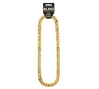 Lizzy Golden Gangster Chunky Chain | 90s 70s Hip Hop Halloween Fancy Dress Fashion Costume Accessory Necklace Gold Colour Top Cane Unisex Mens Womans Adult