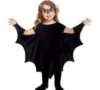 Lizzy Gothic Vampire Bat Wings Cape with Black Lace Mask | Adult Halloween Fancy Dress Costume Accessory | for Women & Men Cosplay, Masquerade & Carnival (Toddler Bat Cape)