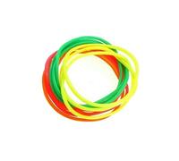 Lizzy | Gummie Bracelets Pack | 12 Neon Jelly Rubber Bangles, Assorted Colours | Lightweight, Stackable, Modern Style | Party Bag Fillers, 80s Fancy Dress Accessory