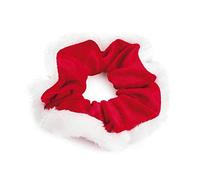 Lizzy | Hair Scrunchie | Multicolor, Red Velvet with White Fur Trim, One Size | Soft Elastic, 15x15CM | Festive Christmas Hair Accessory for Parties, Stylish Hair Bobble