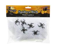 Lizzy Halloween Decoration SPIDER WEB 6 SPIDERS Stretchable Cobweb Fancy Dress