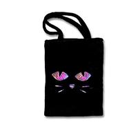 Lizzy HALLOWEEN FLUFFY TRICK TREAT BAGS Kids Candy Goody Party Bags With Handles Gift (Black)