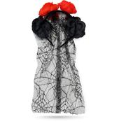 Lizzy Halloween Headbands One Size Fits Most Adults | Fancy Dress Costume Hair Accessory | Head Bopper Hat for Parties, Cosplay, Angels & Dark Themed Night Outfits (Red and Black Flower Veil)