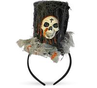 Lizzy Halloween Headbands One Size Fits Most Adults | Fancy Dress Costume Hair Accessory | Head Bopper Hat for Parties, Cosplay, Angels & Dark Themed Night Outfits (Skull Hat)