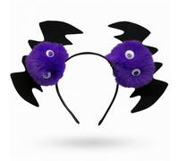 Lizzy Halloween Headbands One Size Fits Most Adults | Fancy Dress Costume Hair Accessory | Head Bopper Hat for Parties, Cosplay, Angels & Dark Themed Night Outfits (Purple Black Bat)