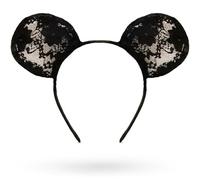 Lizzy Halloween Headbands One Size Fits Most Adults | Fancy Dress Costume Hair Accessory | Head Bopper Hat for Parties, Cosplay, Angels & Dark Themed Night Outfits (Lace Mouse Headband)