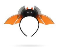 Lizzy Halloween Headbands One Size Fits Most Adults | Fancy Dress Costume Hair Accessory | Head Bopper Hat for Parties, Cosplay, Angels & Dark Themed Night Outfits (Orange Bat Black Bow)