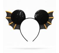Lizzy Halloween Headbands One Size Fits Most Adults | Fancy Dress Costume Hair Accessory | Head Bopper Hat for Parties, Cosplay, Angels & Dark Themed Night Outfits (Black Mouse Bat Ear)