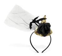 Lizzy Halloween Headbands One Size Fits Most Adults | Fancy Dress Costume Hair Accessory | Head Bopper Hat for Parties, Cosplay, Angels & Dark Themed Night Outfits (Gold Witches Hat)