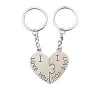 Lizzy Heart Shape Key Ring I Love You engraved | Romantic Anniversary Red Party Favor Wedding Bedroom Valentines Day Celebration Gift