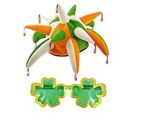 Lizzy irish jester Hat with Giant Irish Sunglasses | St Patrick's Day Accessories Clover Leprechaun Hat Unisex One Size Irish Fancy Dress Costume Accessory