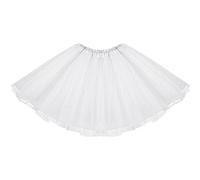 Lizzy Kids 3-Layered Tutu Skirt for Girls - Fancy Dress, Ballet, Dance, Halloween Costume | Soft Tulle Fabric with Elastic Waistband (UK, Age, 9 Years, 10 Years, Regular, White)