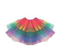 Lizzy Kids 3-Layered Tutu Skirt for Girls - Fancy Dress, Ballet, Dance, Halloween Costume | Soft Tulle Fabric with Elastic Waistband (UK, Age, 9 Years, 10 Years, Regular, Rainbow Faded)