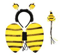 Lizzy Kids Bumble Bee Tutu Costume | Child Girls Fancy Dress Accessory for World Book Day Halloween Ears Animal Accessory Sett (Wings, Headband & Bee wand)