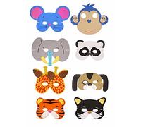 Lizzy Kids Foam Face Masks Birthday Party Bag Toy Filler Decoration Toys Gift (Pack of 12, Jungle Animals)