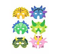 Lizzy Kids Foam Face Masks Birthday Party Bag Toy Filler Decoration Toys Gift (Pack of 3, Dinosaurs)