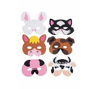 Lizzy Kids Foam Face Masks Birthday Party Bag Toy Filler Decoration Toys Gift (Pack of 6, Farm Animals)