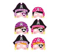 Lizzy Kids Foam Face Masks Birthday Party Bag Toy Filler Decoration Toys Gift (Pack of 6, Pirates Girls)