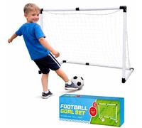 Lizzy Kids Football Goal Set with Ball & Pump | 82 x 55 x 42cm Garden Soccer Goal Post with Net Portable Mini Football for Kids Training Outdoor Indoor Play Playground Practice