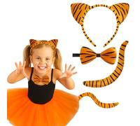 Lizzy Kids TIGER TUTU COSTUME Fancy Dress Halloween Tutu Ears Animal Accessory Set (Full Tiger Costume set)