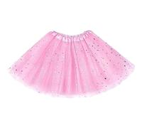 Lizzy | Kids Tutu Skirt | 3 Layered, Light Pink, Glitter | Soft Tulle, Elastic Waistband, Fluffy Design | for Parties, Ballet, Dress Up