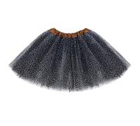 Lizzy Ladies Adult 3 Layered Plain Coloured Tutu Skirts Halloween Book Week Party Fancy Dress Outfit Skirt Accessories (Leopard)
